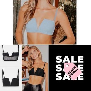 (2) Free People Sierra Bandeaus: Black & The Rain: Size Small| BLACK FRIDAY BOGO